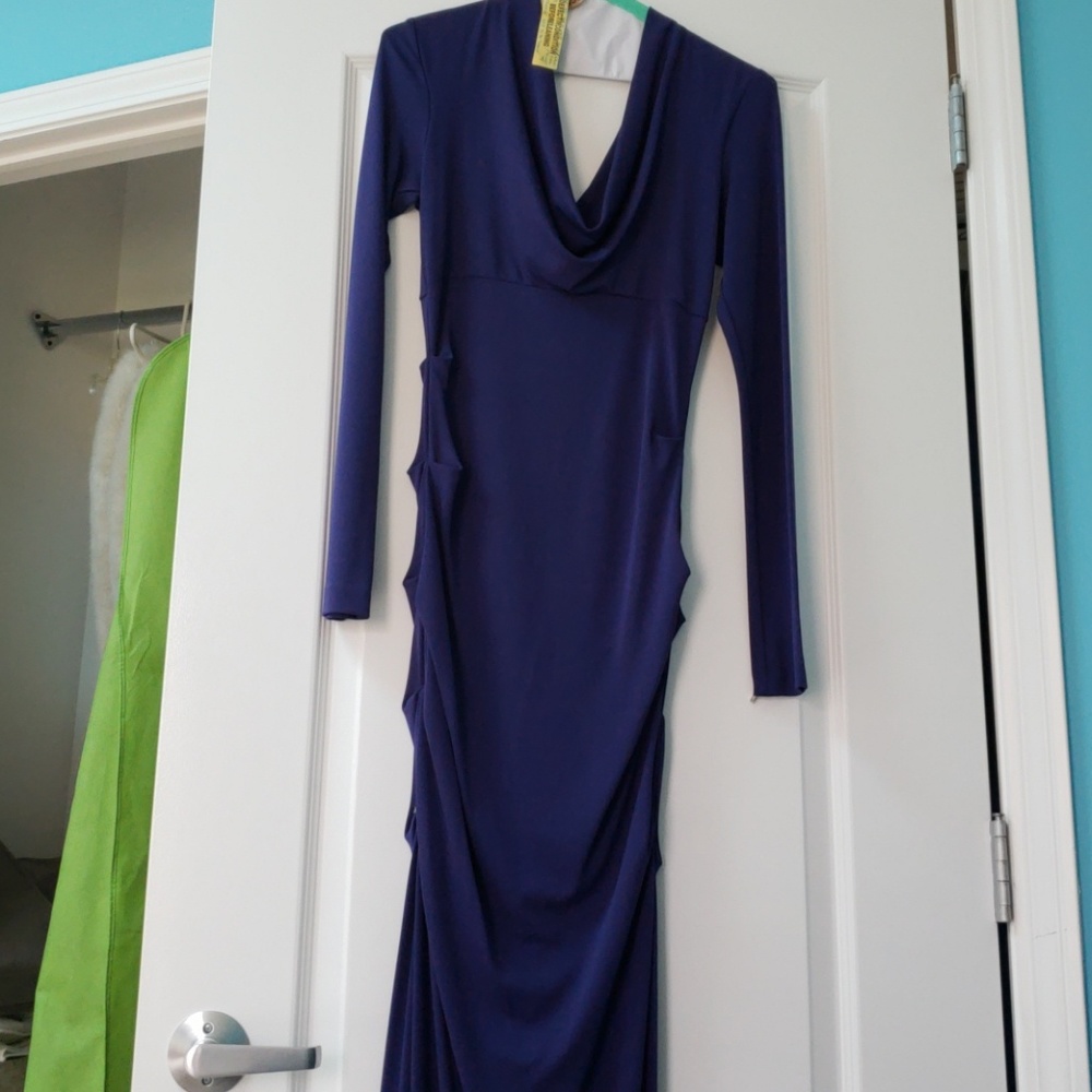 Nicole Miller navy blue gown